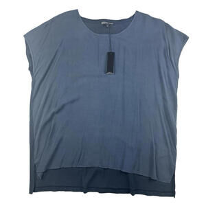 James Perse Cap Sleeve Blouse Top Blue Size 0 | XS